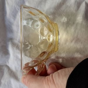 Set of 4 Heisey Vintage Yellow Glass Tea Cups